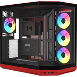 HYTE Y50 Wild Cherry, Tower-Gehäuse rot, Tempered Glass x 3