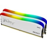 Kingston FURY DIMM 16 GB DDR4-3200 (2x 8 GB) Dual-Kit, Arbeitsspeicher weiß, KF432C16BWAK2/16, Beast RGB, INTEL XMP