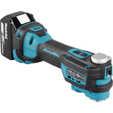 Makita Akku-Kombo-Kit DLX2592JX1, 18Volt, Bohrschrauber blau/schwarz, 2x Akku 5,0Ah, Akku-Bohrschrauber, Multifunktionswerkzeug, 2x Zubehör-Set