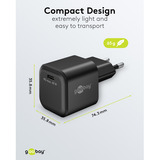 goobay 45 W USB-C PD GaN Schnellladegerät Nano schwarz