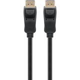 goobay Essential Kabel DisplayPort Stecker > DisplayPort Stecker, 8K / 120Hz schwarz, 1 Meter, 40 Gbit/s, DisplayPort 2.0 / 2.1