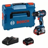 Bosch Akku-Bohrschrauber GSR 18V-90 C Professional, 18Volt blau/schwarz, 2x Li-Ionen Akku 4,0Ah, in L-BOXX