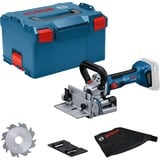 Bosch Professional Akku-Flachdübelfräse GFF 18V-22 Professional Solo, 18 Volt, Nutfräse blau/schwarz, ohne Akku und Ladegerät, in L-BOXX