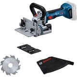 Bosch Professional Akku-Flachdübelfräse GFF 18V-22 Professional Solo, 18 Volt, Nutfräse blau/schwarz, ohne Akku und Ladegerät, in L-BOXX
