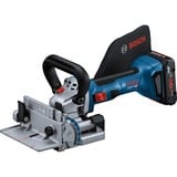 Bosch Professional Akku-Flachdübelfräse GFF 18V-22 Professional Solo, 18 Volt, Nutfräse blau/schwarz, ohne Akku und Ladegerät, in L-BOXX