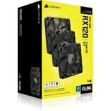 Corsair iCUE LINK RX120 Triple, Gehäuselüfter schwarz, inkl. iCUE LINK-System-Hub, 120 mm