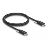 DeLOCK USB 3.2 Gen 2 Kabel, USB-C Stecker > USB-C Stecker schwarz, 1 Meter, Stecker mit Schrauben