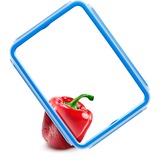 Emsa CLIP & CLOSE Frischhaltedosen-Set, 3-teilig transparent/blau, rechteckig, 3 Dosen + 3 Deckel