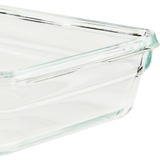 Emsa CLIP & CLOSE Glas-Frischhaltedose 0,8 Liter, getrennt transparent/rot, rechteckig, mit integrierter Trennwand