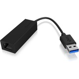 ICY BOX USB 3.2 Gen 1 Adapter IB-AC501a, USB-A Stecker > RJ-45 Buchse schwarz, Gigabit Ethernet