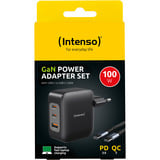  Intenso Power Adapter W100ACC GaN + C520C Kabel, Ladegerät schwarz, 100 Watt
