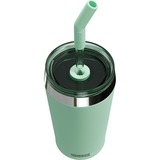 SIGG Kaffeebecher Helia Milky Green 0,45L, Thermobecher hellgrün, mit Trinkhalm