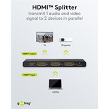 goobay HDMI Splitter 1 auf 2 (4K @ 60Hz) schwarz