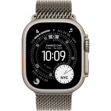 Apple Watch Ultra 3, Smartwatch titan, 49 mm, Milanaise Armband Titan Natur L, Titangehäuse, Cellular