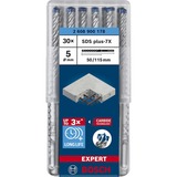 Bosch Professional EXPERT Hammerbohrer SDS-plus-7X, Ø 5mm, 30 Stück Arbeitslänge 50mm