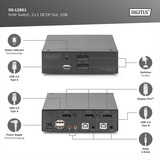 Digitus KVM Switch DisplayPort 2x1, KVM-Switch schwarz