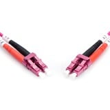 Digitus LWL Patchkabel, Duplex, LC > LC Stecker, Multimode OM4 hellviolett, 1 Meter