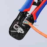 KNIPEX Crimpzange 97 51 13 für Westernstecker blau/rot, für RJ-45-Stecker