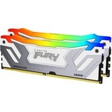 Kingston CU-DIMM 48 GB DDR5-8400 (2x 24 GB) Dual-Kit, Arbeitsspeicher silber/weiß, KF584CU40RWAK2-48, FURY Renegade RGB, INTEL XMP
