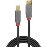 Lindy USB 3.2 Typ A an B Kabel, Anthra Line grau, 5m