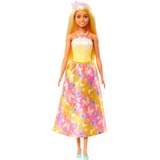 Mattel Barbie Royal-Puppe mit farbenfrohem Haar mit Strähnchen goldgelb, Rock mit Schmetterlingsmuster und Zubehör