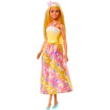 Mattel Barbie Royal-Puppe mit farbenfrohem Haar mit Strähnchen goldgelb, Rock mit Schmetterlingsmuster und Zubehör