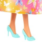 Mattel Barbie Royal-Puppe mit farbenfrohem Haar mit Strähnchen goldgelb, Rock mit Schmetterlingsmuster und Zubehör
