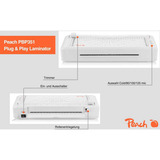Peach Peach 2 in 1 A4 Laminiergerät Plug & Play  inkl. Trimmer & Laminierfolien