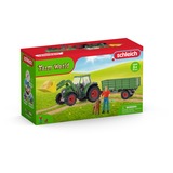 Schleich Farm World Traktor mit Anhänger, Spielfahrzeug 