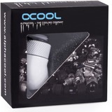 Alphacool Eiszapfen Winkeladapter 45° drehbar G1/4 AG auf G1/4 IG - White, Anschlüsse weiß