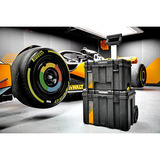 DEWALT TSTAK Tower DWST60452-1, im McLaren Design, Werkzeugkiste schwarz/gelb, mobile Aufbewahrungsbox, tiefe Werkzeugbox und Organizer