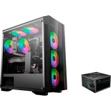 DeepCool Matrexx 55 V3 ADD-RGB 3F + PM750D, PC-Aufrüstkit schwarz, Tempered Glass