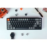 Keychron K6, Gaming-Tastatur schwarz/grau, DE-Layout, Gateron Brown, Hot-Swap, Aluminiumrahmen, RGB