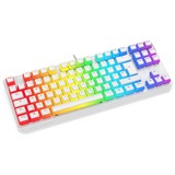 SilentiumPC GK630K Tournament, Gaming-Tastatur weiß/transparent, DE-Layout, Kailh RGB Red, Pudding Edition