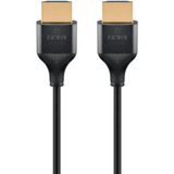goobay Slim High-Speed-HDMI-Kabel mit Ethernet, 4K @ 60Hz schwarz, 0,5 Meter
