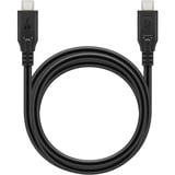 goobay USB4 Gen 3x2 Kabel, USB-C Stecker > USB-C Stecker, 40Gbit/s schwarz, 2 Meter, PD, Laden mit bis zu 100 Watt