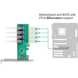 DeLOCK PCI Express x16 Karte zu 4 x intern SFF-8643 NVMe  - LP, Schnittstellenkarte 