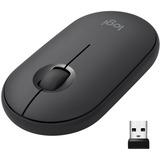 Logitech M350 Pebble, Maus graphit, 2,4 GHz, Bluetooth, kompatibel mit Notebook, PC, iPad, Mac