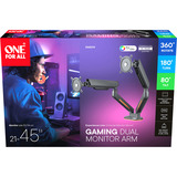 ONE FOR ALL Universeller Gaming Dual Monitorarm (DM8210), Monitorhalterung grau, RGB