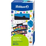 Pelikan Pelikan Farbkasten ProColor schwarz/blau, 24 Farben und Deckweiß