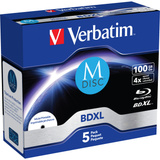 Verbatim BD-R M-Disc 100 GB, Blu-ray-Rohlinge 4-fach, 5 Stück