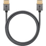 goobay Plus Slim High-Speed-HDMI-Kabel mit Ethernet, 8K @ 60Hz grau, 1 Meter
