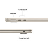 Apple MacBook Air 34,5 cm (13,6") 2025 CTO, Notebook champagner, 16 GB, 512 GB (512 GB SSD), Polarstern, M4, MacOS, Englisch International