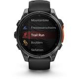 Garmin fēnix 8 - 47 mm, AMOLED, Smartwatch Schwarz/Schiefergrau, Silikon-Armband, Edelstahl