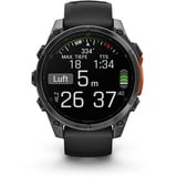 Garmin fēnix 8 - 47 mm, AMOLED, Smartwatch Schwarz/Schiefergrau, Silikon-Armband, Edelstahl
