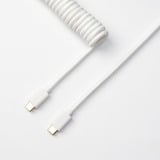 Keychron USB 3.2 Gen 1 Custom Coiled Aviator Kabel, USB-C Stecker > USB-C Stecker weiß, 1,36 Meter