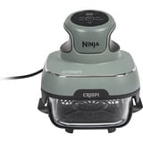 Ninja CRISPi 4-in-1 tragbare Glas-Heißluftfritteuse "Salbei" graugrün/transparent, 1.700 Watt, 2 Körbe 1,4 und 3,8 Liter