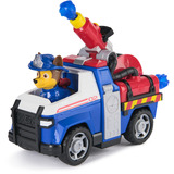 Spin Master Paw Patrol Fire Rescue - Chases Rettungsfahrzeug, Spielfahrzeug mit Geschoss-Abwurf und Chase Spielfigur