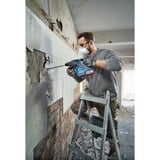 Bosch Professional Akku-Bohrhammer GBH 18V-22 Professional, 18Volt, mit GDE 18V-12 blau/schwarz, 2x Li-Ionen Akku 4,0Ah, in L-BOXX