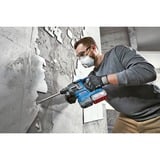Bosch Professional Akku-Bohrhammer GBH 18V-22 Professional, 18Volt, mit GDE 18V-12 blau/schwarz, 2x Li-Ionen Akku 4,0Ah, in L-BOXX